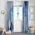 Blue Palaka Japanese Patterns Window Curtain Asanoha Seigaiha Sakura Motif - Polynesian Pride