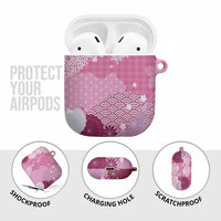 Pink Palaka Japanese Patterns AirPods Case Asanoha Seigaiha Sakura Motif - Polynesian Pride