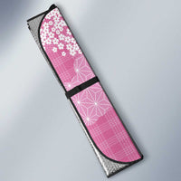 Pink Palaka Japanese Patterns Auto Sun Shade Asanoha Seigaiha Sakura Motif - Polynesian Pride