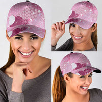 Pink Japanese Traditional Motifs Classic Cap Palaka With Asanoha Seigaiha Sakura - Polynesian Pride