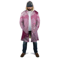 Pink Palaka Japanese Patterns Cloak Asanoha Seigaiha Sakura Motif - Polynesian Pride