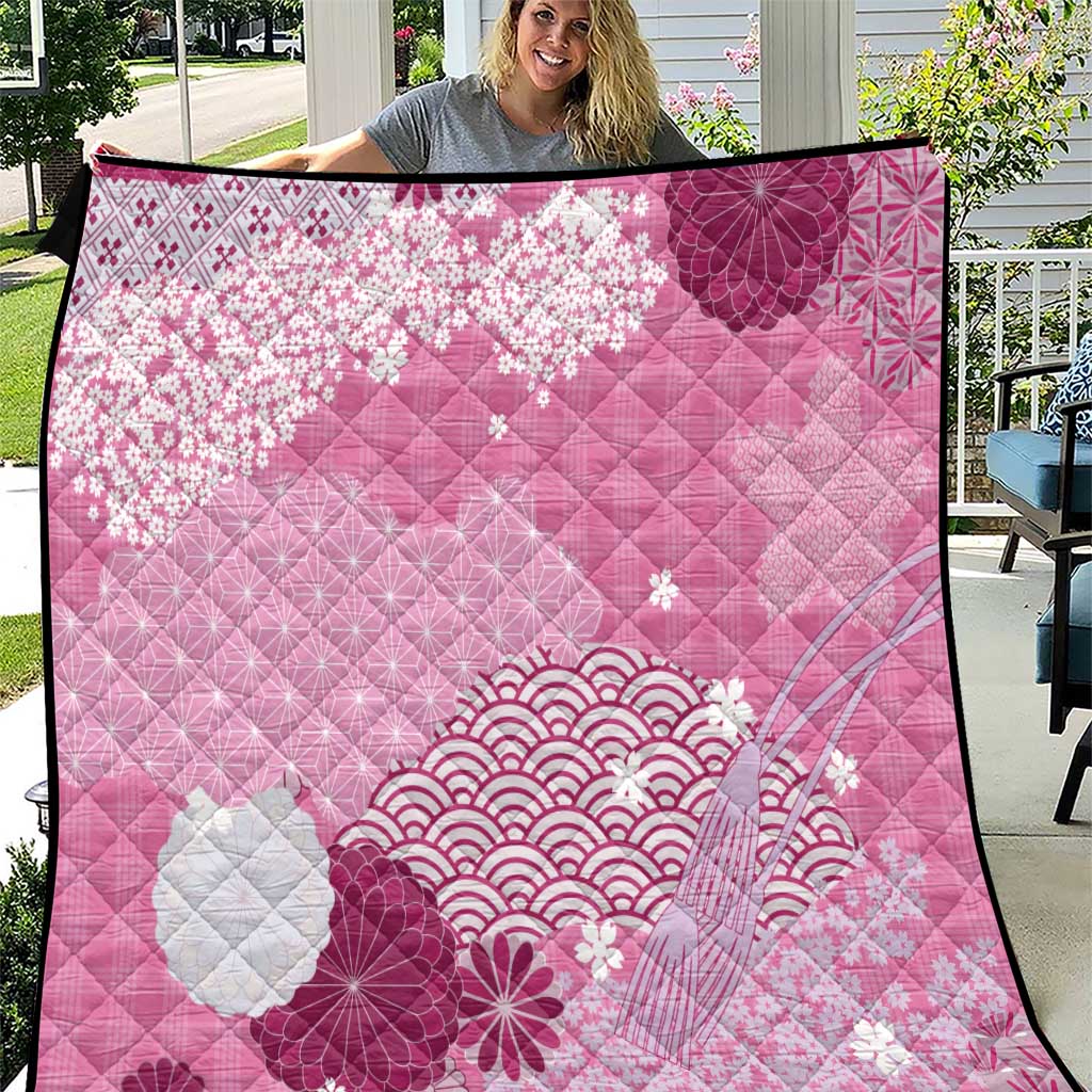 Pink Palaka Japanese Patterns Quilt Asanoha Seigaiha Sakura Motif LT14 Pink - Polynesian Pride