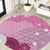 Pink Palaka Japanese Patterns Round Carpet Asanoha Seigaiha Sakura Motif - Polynesian Pride