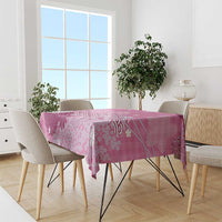 Pink Palaka Japanese Patterns Tablecloth Asanoha Seigaiha Sakura Motif - Polynesian Pride
