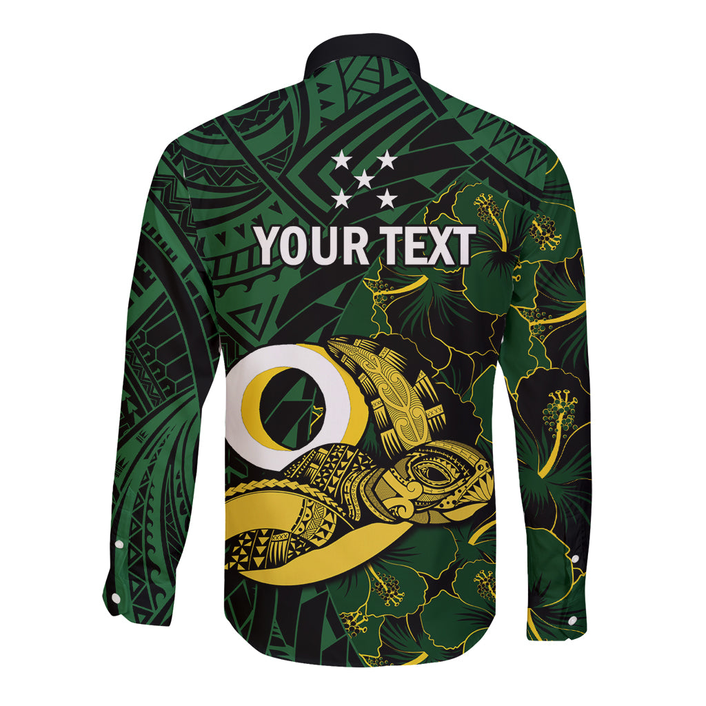 Personalised Solomon Islands Western Province Day Long Sleeve Button Shirt Sea Turtle Mix Polynesian Hibiscus Pattern LT14 - Polynesian Pride
