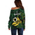 Personalised Solomon Islands Western Province Day Off Shoulder Sweater Sea Turtle Mix Polynesian Hibiscus Pattern LT14 - Polynesian Pride