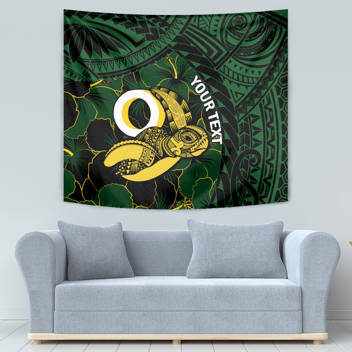 Personalised Solomon Islands Western Province Day Tapestry Sea Turtle Mix Polynesian Hibiscus Pattern LT14 - Polynesian Pride