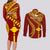 Personalised Fiji Rotuma Couples Matching Long Sleeve Bodycon Dress and Long Sleeve Button Shirt Fijian Tapa Pattern LT14 - Polynesian Pride