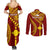 Personalised Fiji Rotuma Couples Matching Summer Maxi Dress and Long Sleeve Button Shirt Fijian Tapa Pattern LT14 - Polynesian Pride