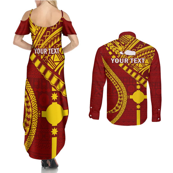 Personalised Fiji Rotuma Couples Matching Summer Maxi Dress and Long ...