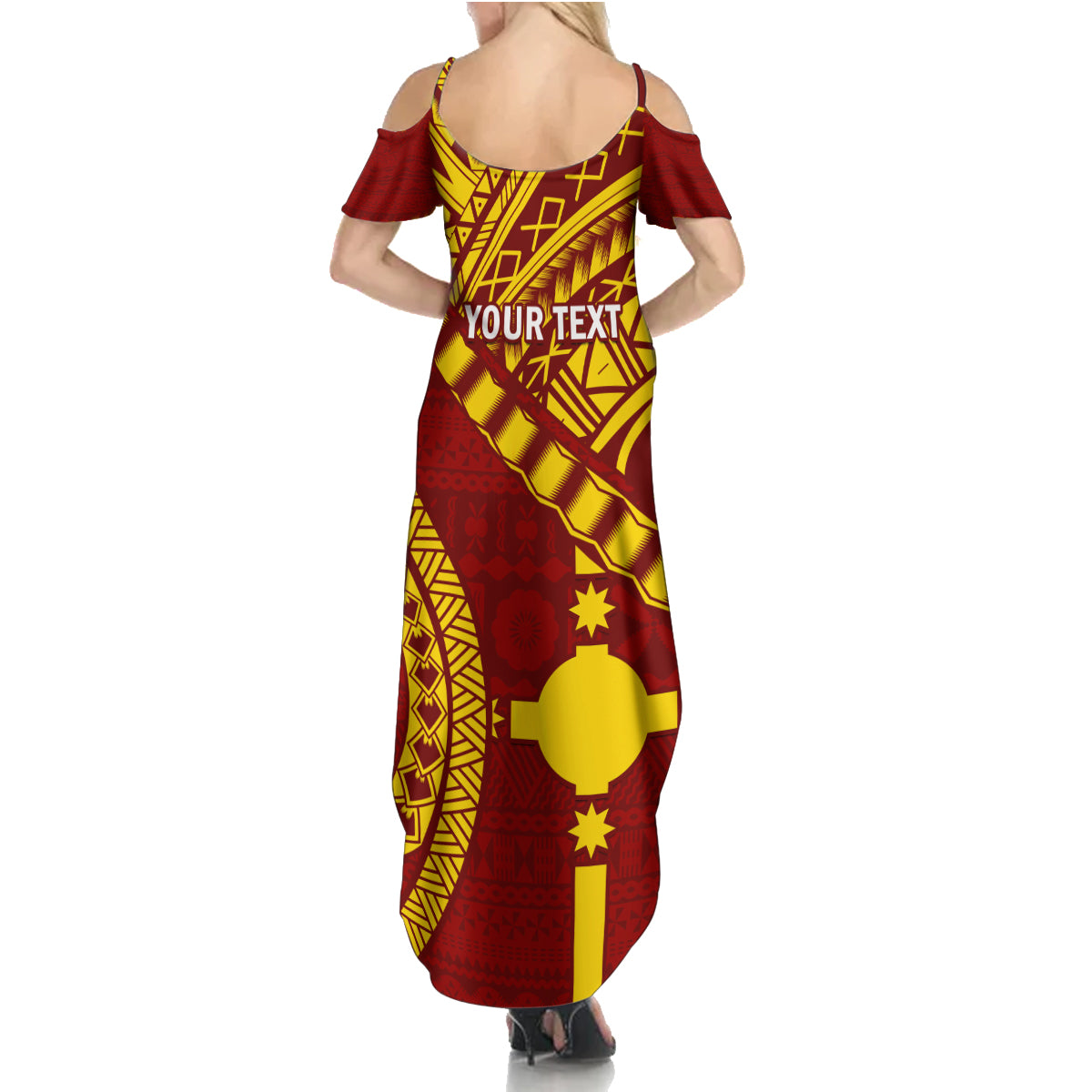 Personalised Fiji Rotuma Family Matching Summer Maxi Dress and Hawaiian Shirt Fijian Tapa Pattern LT14 - Polynesian Pride