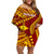Personalised Fiji Rotuma Off Shoulder Short Dress Fijian Tapa Pattern LT14 Women Maroon - Polynesian Pride