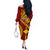 Personalised Fiji Rotuma Off The Shoulder Long Sleeve Dress Fijian Tapa Pattern LT14 - Polynesian Pride