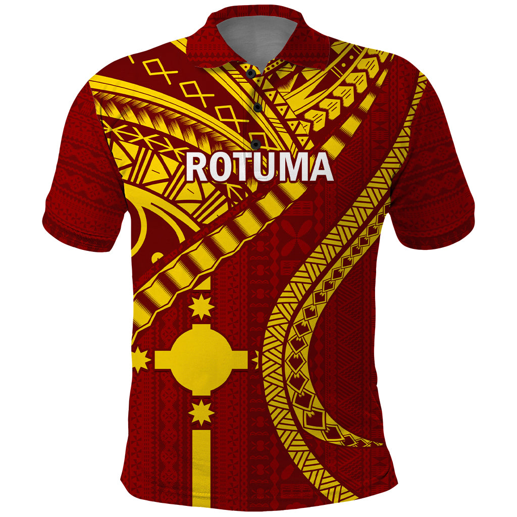 Personalised Fiji Rotuma Polo Shirt Fijian Tapa Pattern LT14 Maroon - Polynesian Pride