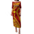 Personalised Fiji Rotuma Puletasi Fijian Tapa Pattern LT14 Long Dress Maroon - Polynesian Pride