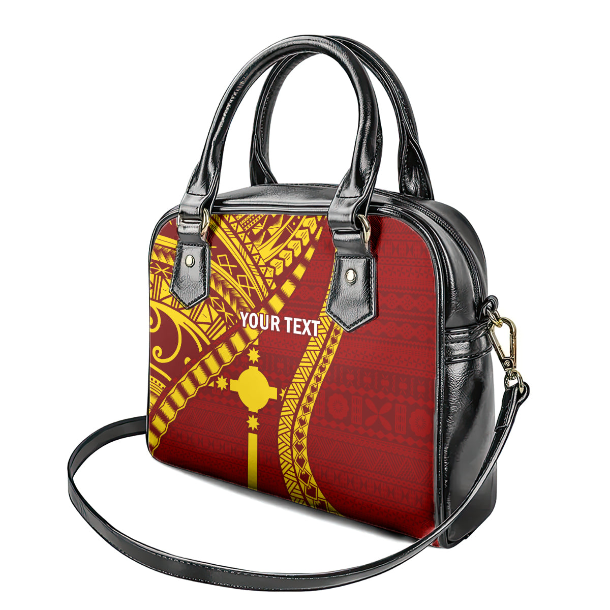Personalised Fiji Rotuma Shoulder Handbag Fijian Tapa Pattern LT14 - Polynesian Pride