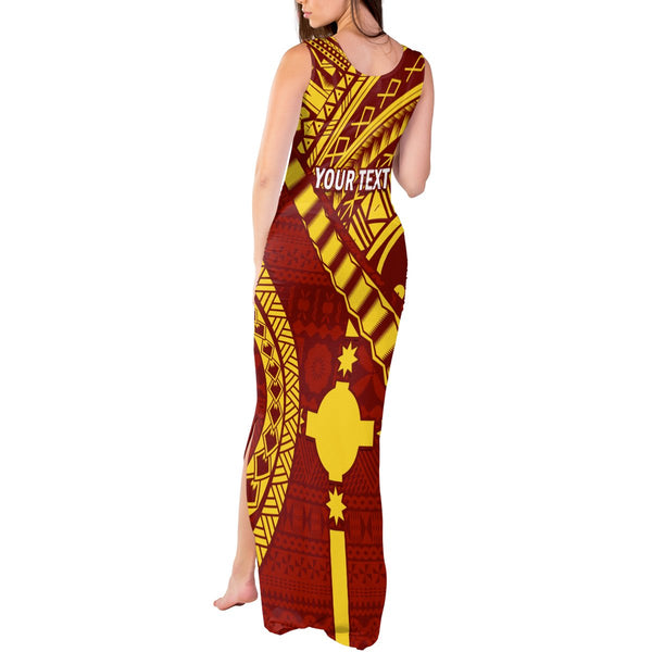 Personalised Fiji Rotuma Tank Maxi Dress Fijian Tapa Pattern LT14