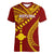 Personalised Fiji Rotuma Women V Neck T Shirt Fijian Tapa Pattern LT14 Female Maroon - Polynesian Pride