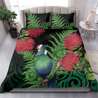 New Zealand Tui Bird Christmas Bedding Set Maori Fern Mix Pohotukawa