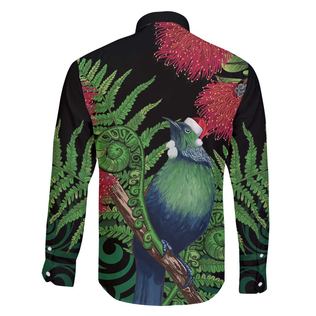 New Zealand Tui Bird Christmas Family Matching Puletasi and Hawaiian Shirt Maori Fern Mix Pohotukawa LT14 - Polynesian Pride