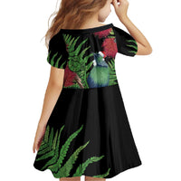 New Zealand Tui Bird Christmas Family Matching Tank Maxi Dress and Hawaiian Shirt Maori Fern Mix Pohotukawa LT14 - Polynesian Pride