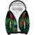 New Zealand Tui Bird Christmas Sherpa Hoodie Maori Fern Mix Pohotukawa
