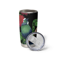 New Zealand Tui Bird Christmas Tumbler Cup Maori Fern Mix Pohotukawa
