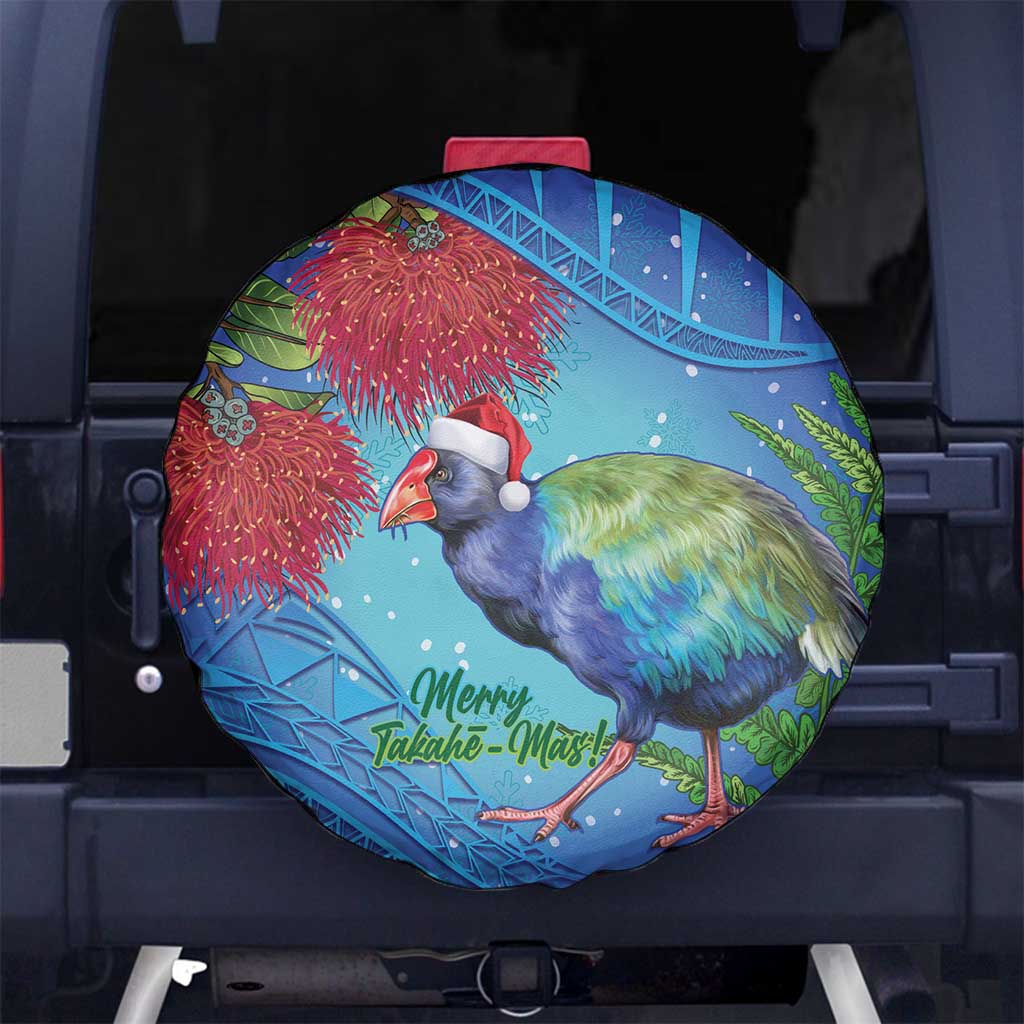 New Zealand Takahe Christmas Spare Tire Cover Maori Fern Mix Pohotukawa