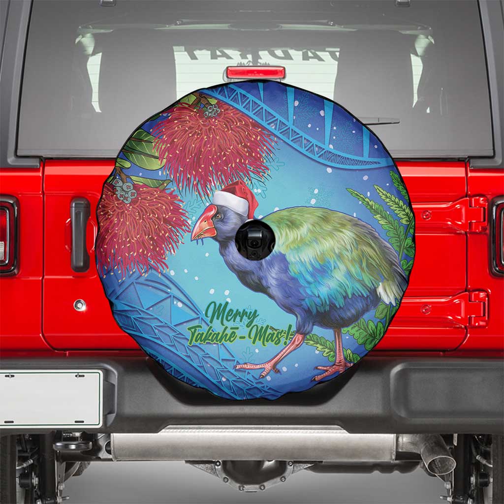 New Zealand Takahe Christmas Spare Tire Cover Maori Fern Mix Pohotukawa