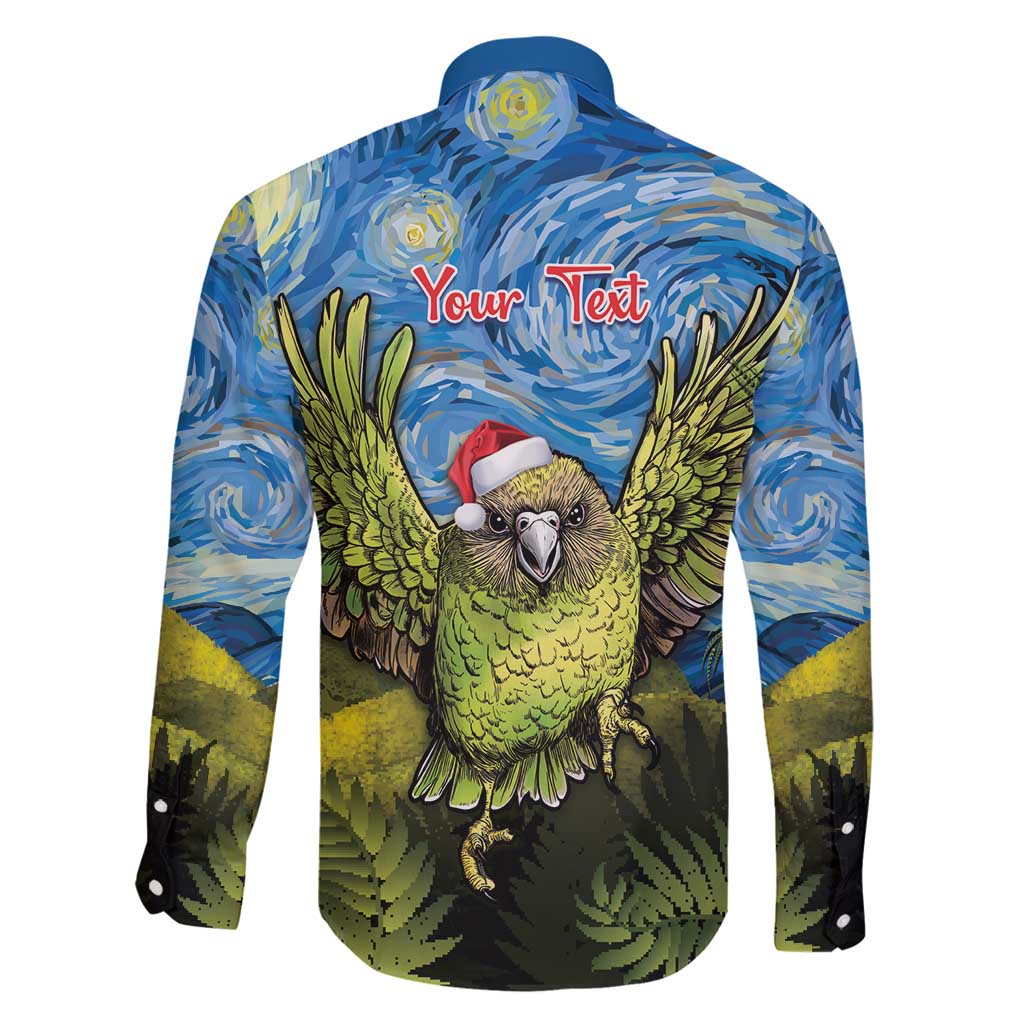 Personalised Jumping Kakapo Christmas Family Matching Mermaid Dress and Hawaiian Shirt New Zealand Fern - Starry Night Style LT14 - Polynesian Pride