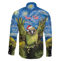 Personalised Jumping Kakapo Christmas Family Matching Summer Maxi Dress and Hawaiian Shirt New Zealand Fern - Starry Night Style LT14 - Polynesian Pride