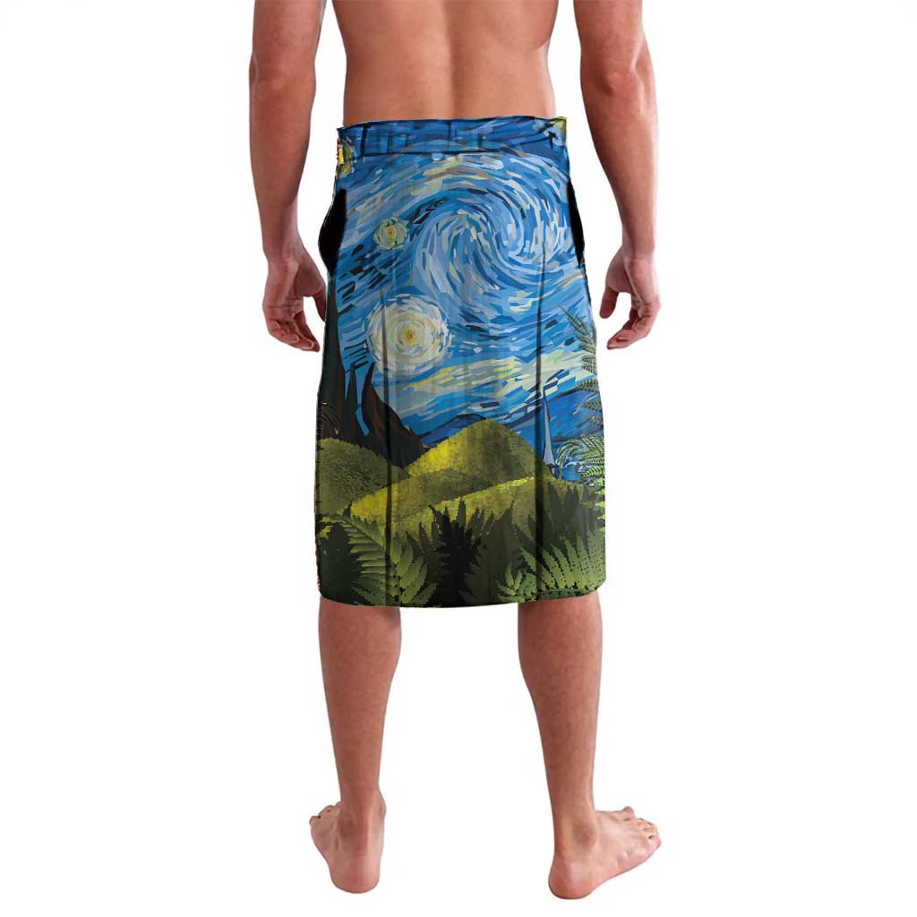 Personalised Jumping Kakapo Christmas Lavalava New Zealand Fern - Starry Night Style