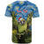 Personalised Jumping Kakapo Christmas T Shirt New Zealand Fern - Starry Night Style