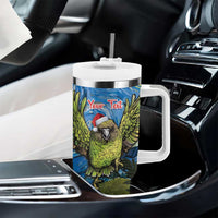 Personalised Jumping Kakapo Christmas Tumbler With Handle New Zealand Fern - Starry Night Style