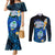 Hafa Adai Guam Couples Matching Mermaid Dress and Long Sleeve Button Shirt Guahan Sea Turtle Tropical Style LT14 Blue - Polynesian Pride