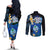Hafa Adai Guam Couples Matching Off The Shoulder Long Sleeve Dress and Long Sleeve Button Shirt Guahan Sea Turtle Tropical Style LT14 - Polynesian Pride