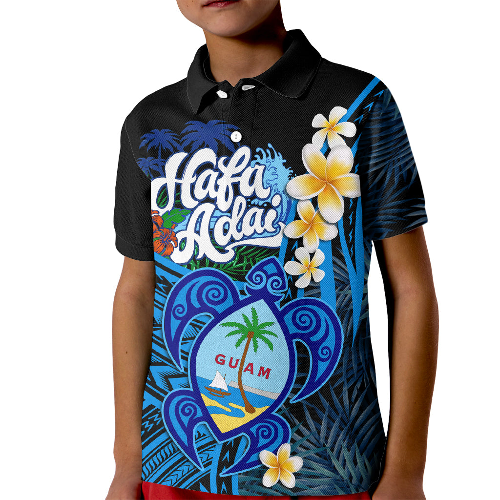 Hafa Adai Guam Kid Polo Shirt Guahan Sea Turtle Tropical Style LT14 Kid Blue - Polynesian Pride