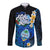 Hafa Adai Guam Long Sleeve Button Shirt Guahan Sea Turtle Tropical Style LT14 Unisex Blue - Polynesian Pride