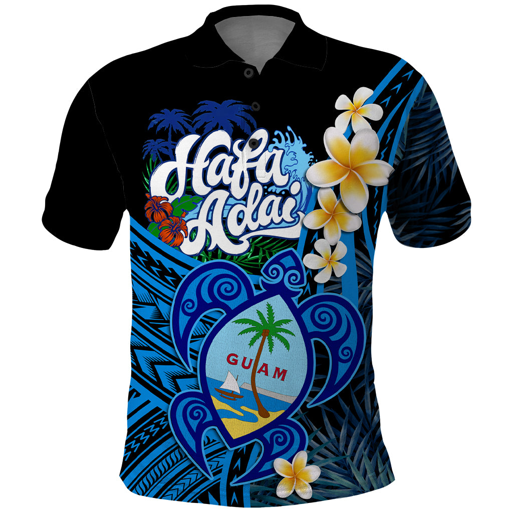 Hafa Adai Guam Polo Shirt Guahan Sea Turtle Tropical Style LT14 Blue - Polynesian Pride