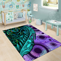 New Zealand Paua Shell With Australia Opal Unique Combine Area Rug LT14 - Polynesian Pride
