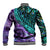 New Zealand Paua Shell With Australia Opal Unique Combine Baseball Jacket LT14 - Polynesian Pride