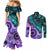 New Zealand Paua Shell With Australia Opal Unique Combine Couples Matching Mermaid Dress and Long Sleeve Button Shirt LT14 - Polynesian Pride