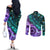 New Zealand Paua Shell With Australia Opal Unique Combine Couples Matching Off The Shoulder Long Sleeve Dress and Long Sleeve Button Shirt LT14 - Polynesian Pride