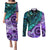 New Zealand Paua Shell With Australia Opal Unique Combine Couples Matching Puletasi Dress and Long Sleeve Button Shirt LT14 Green - Polynesian Pride