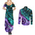 New Zealand Paua Shell With Australia Opal Unique Combine Couples Matching Summer Maxi Dress and Long Sleeve Button Shirt LT14 - Polynesian Pride
