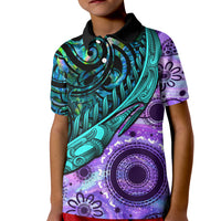 New Zealand Paua Shell With Australia Opal Unique Combine Kid Polo Shirt LT14 Kid Green - Polynesian Pride