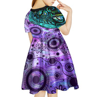 New Zealand Paua Shell With Australia Opal Unique Combine Kid Short Sleeve Dress LT14 - Polynesian Pride