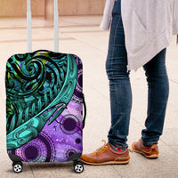 New Zealand Paua Shell With Australia Opal Unique Combine Luggage Cover LT14 Green - Polynesian Pride