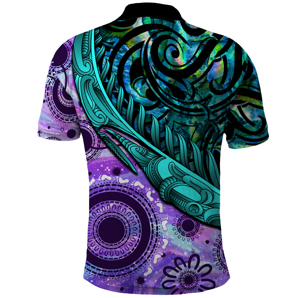 New Zealand Paua Shell With Australia Opal Unique Combine Polo Shirt LT14 - Polynesian Pride