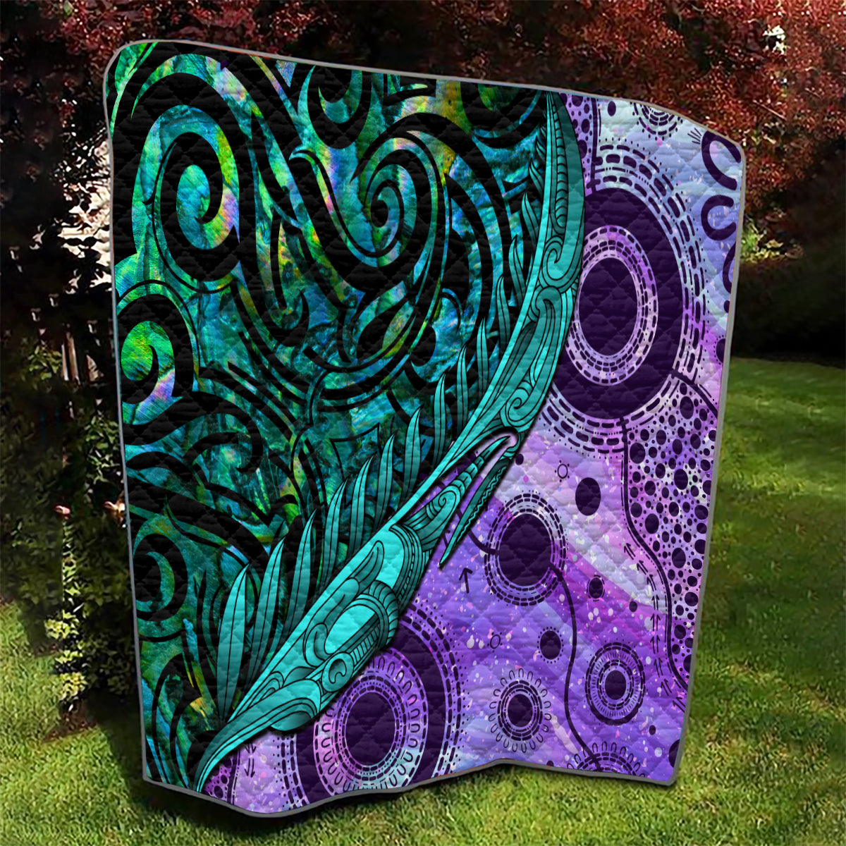 New Zealand Paua Shell With Australia Opal Unique Combine Quilt LT14 - Polynesian Pride